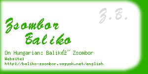 zsombor baliko business card